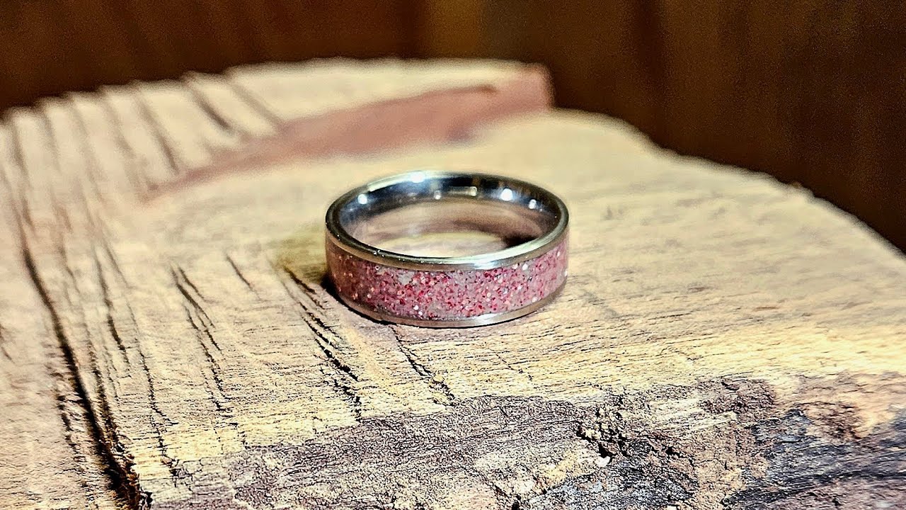 HOW TO inlay ANTLER with sparkle into  a ring blank.