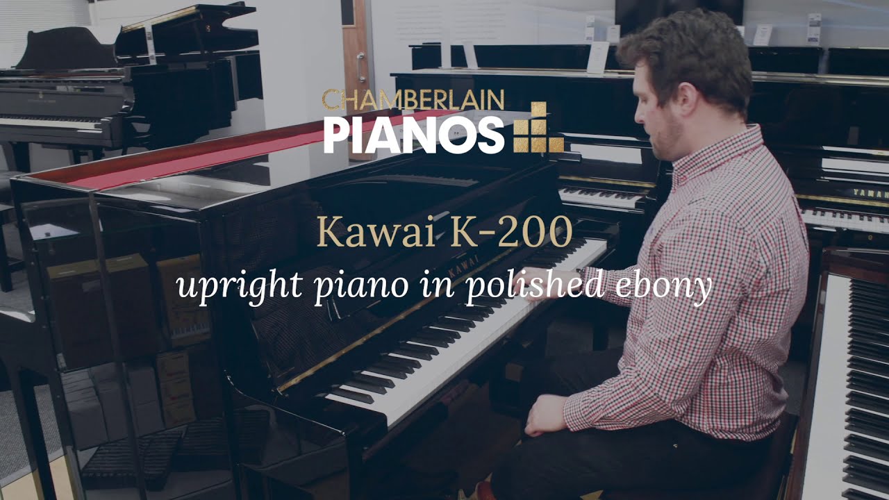 Kawai K-200 upright piano in polished ebony