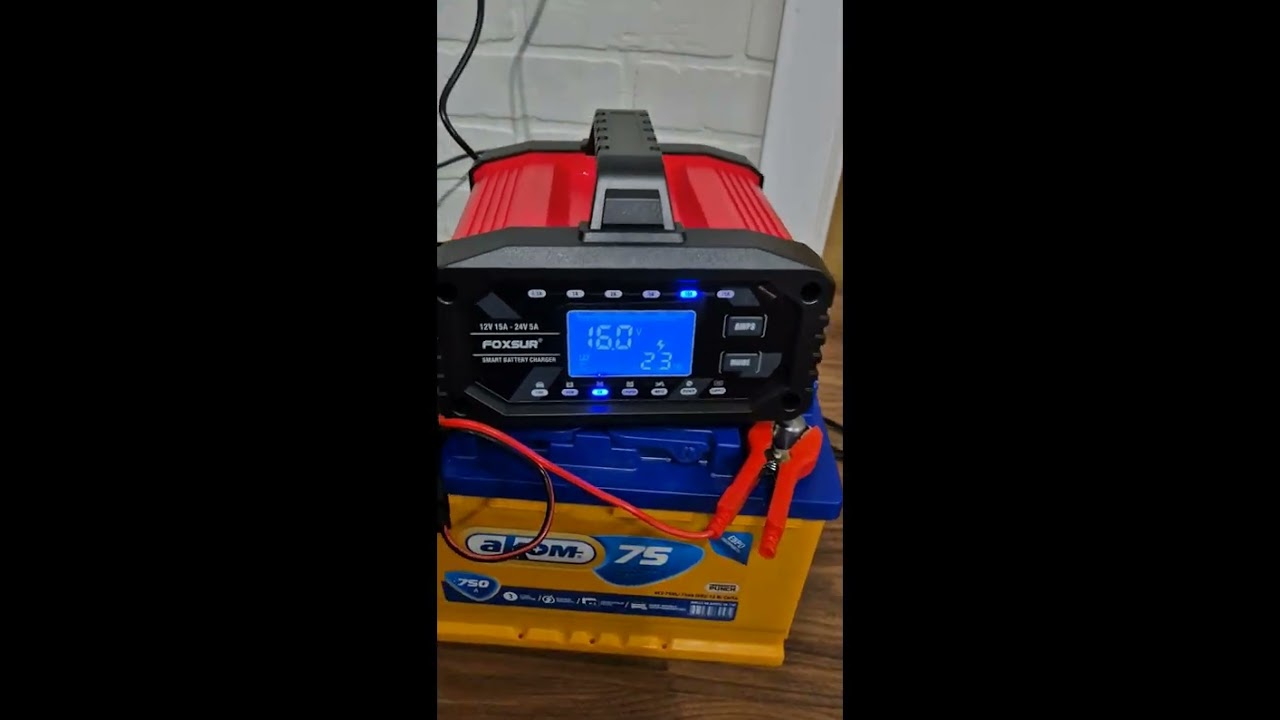 Тест зарядного устройства Foxsur FAC-150 на автомобильной батареи Ca/Ca. Зарядка АКБ Са/Са, Са+