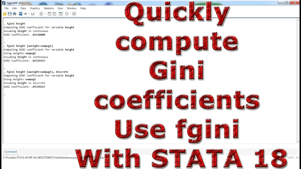 Quickly compute Gini coefficients Use fgini With STATA 18