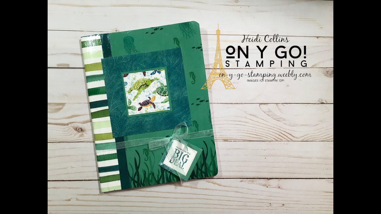 Как создать блокнот в обложке, используя набор Stampin' Up! Whale of a Time Suite.