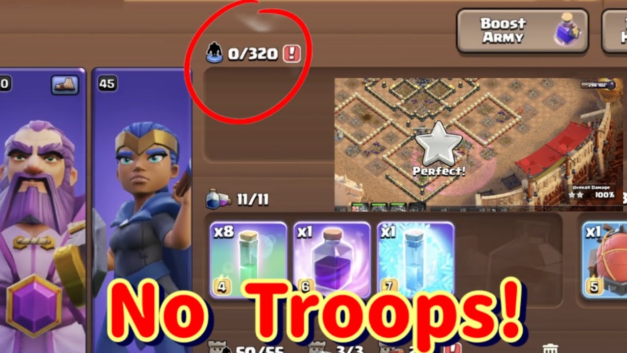 Triple with No Troops 😮 ( Clash of Clans)