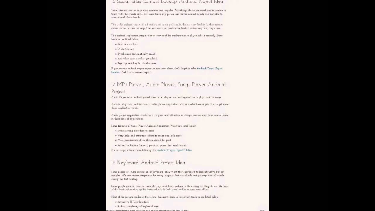 Latest and top best android project ideas for final year