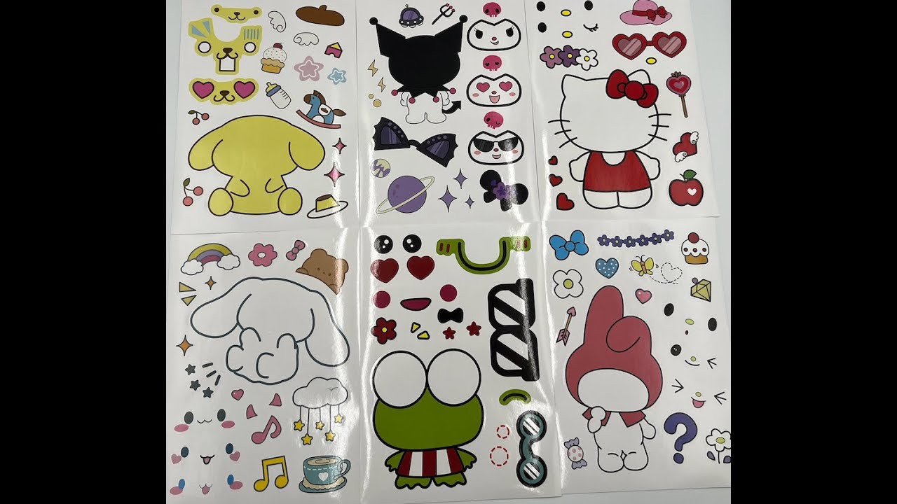 Sanrio Kawaii Face Stickers. #shorts #unboxing #sanriocharacters #christmas #diy #art #sticker
