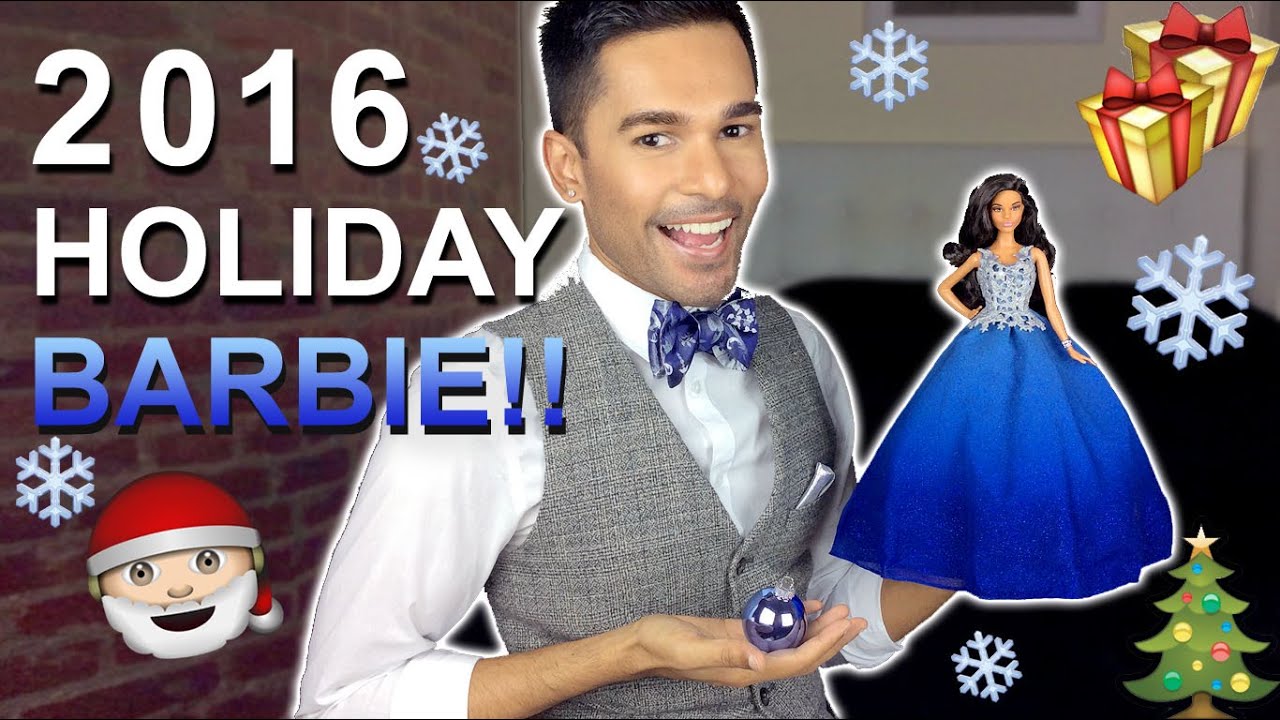 2016 HOLIDAY Barbie Doll - Blue Dress - Barbie Collector - Review