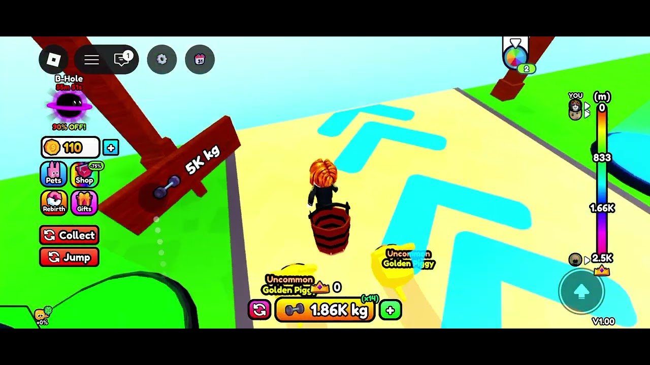 Eat and bungee jump (next world) 