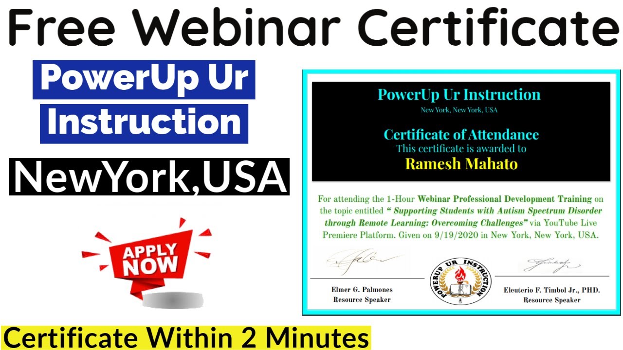 Free Online Webinar Certificate | Free Certificate | Verified certificate