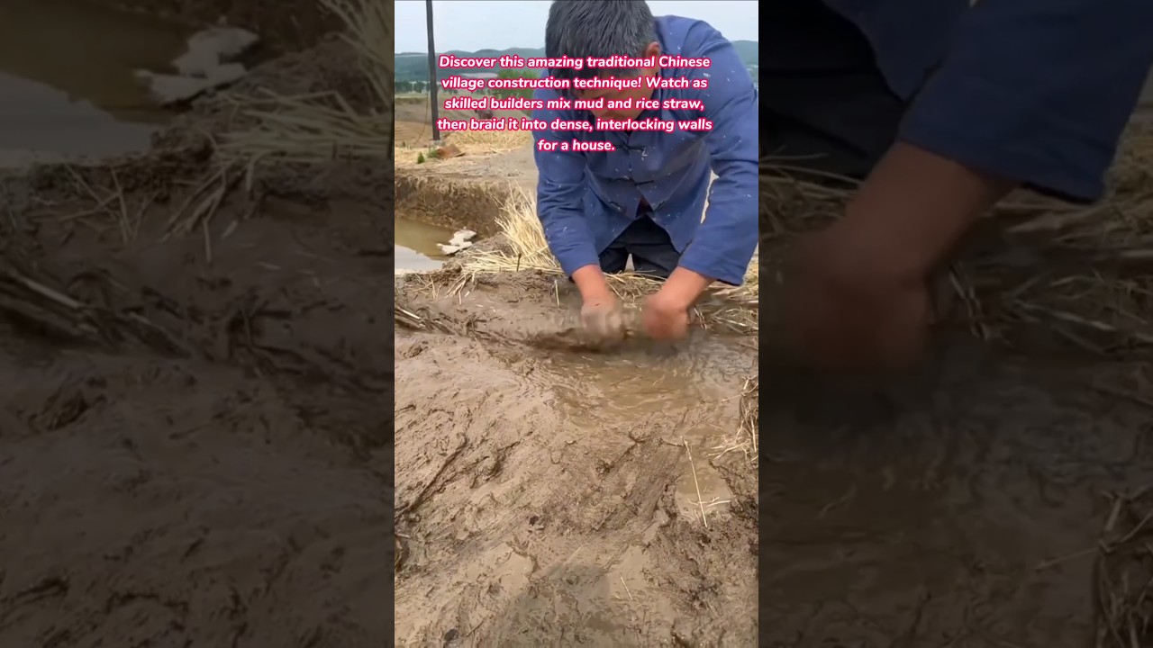 🌾Ancient Building Secret! Weaving Mud & Straw Walls for Traditional Houses #traditional #village