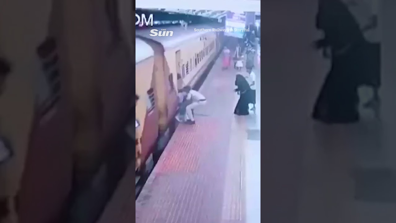 Alert Cop Rescues Woman Who Slipped While Boarding Moving Train
