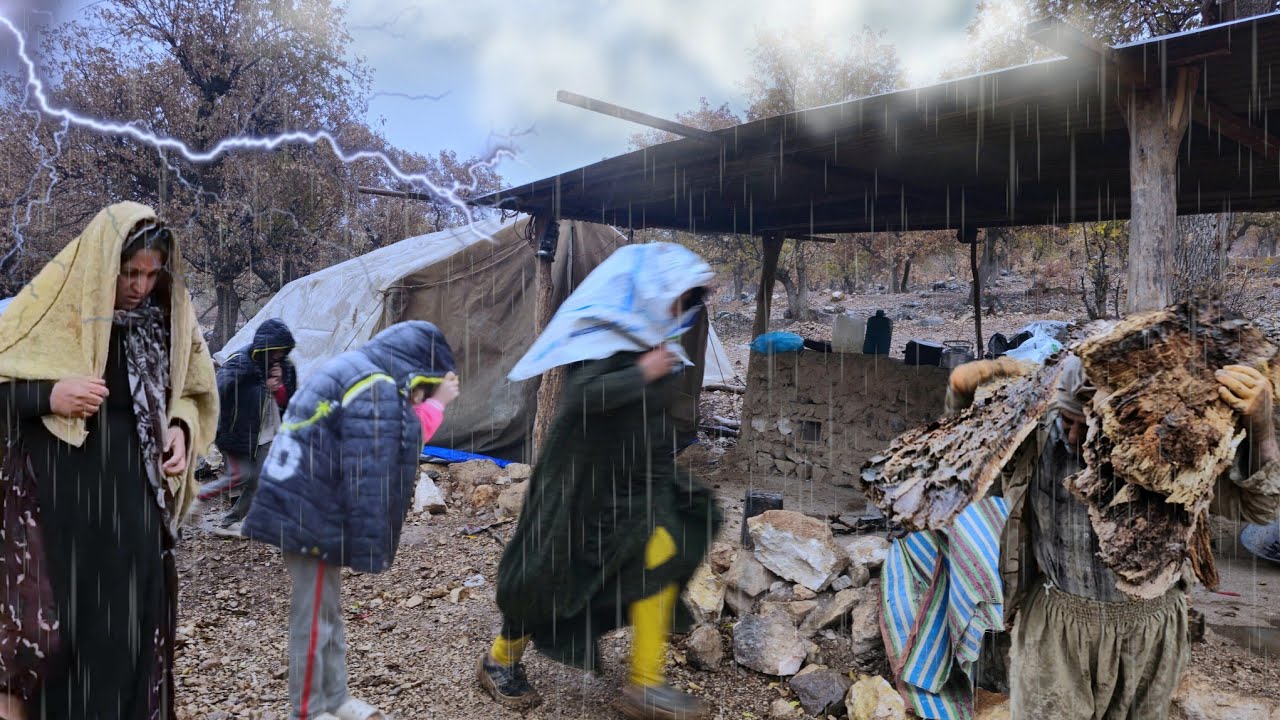 Суровая жизнь кочевников в горах ⛰️🌧️🐑 Борьба за выживание под проливным осенним дождем