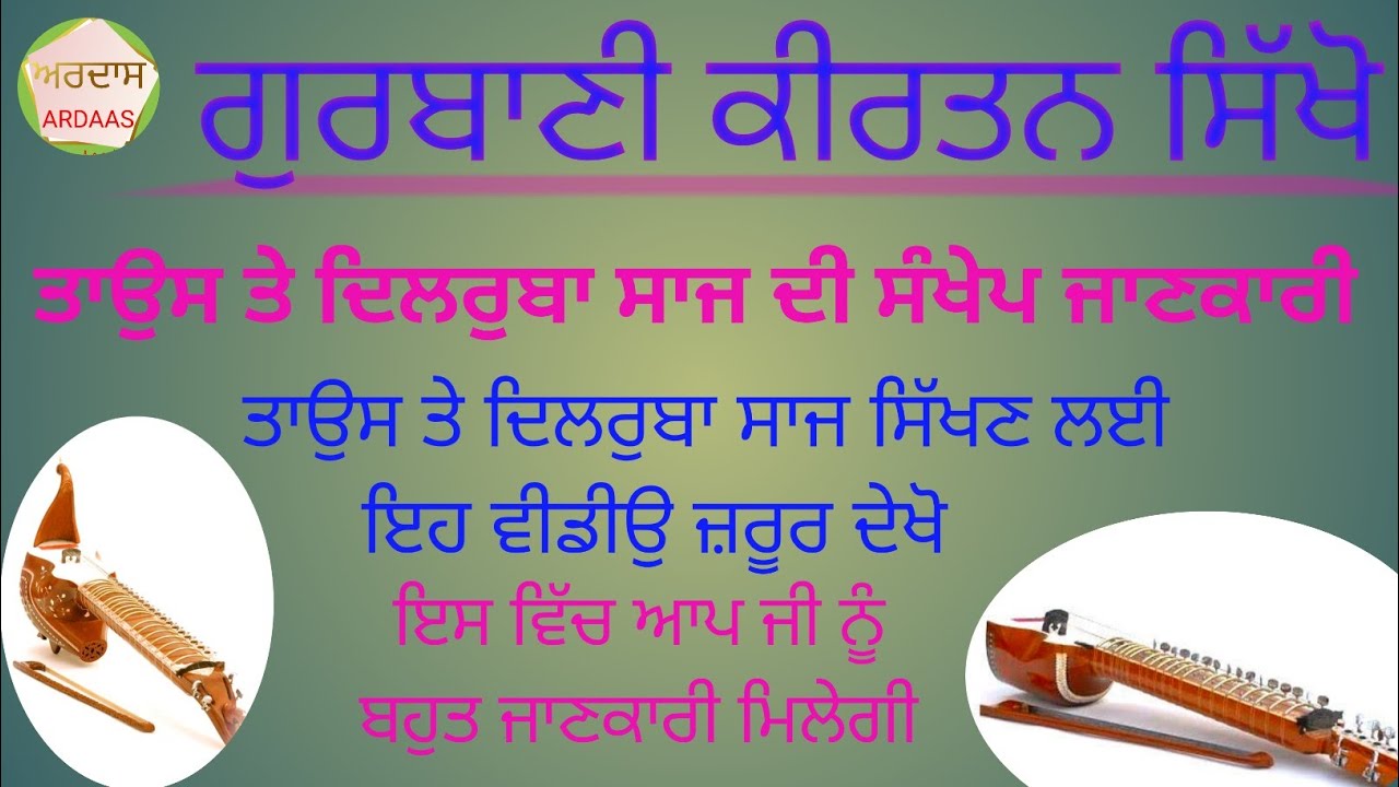 ਤਾਉਸ ਅਤੇ ਦਿਲਰੁਬਾ ਦੀ ਸੰਖੇਪ ਜਾਣਕਾਰੀ # INTRODUCTION TAUS & DILRUBA #USTAD BEANT SINGH JI