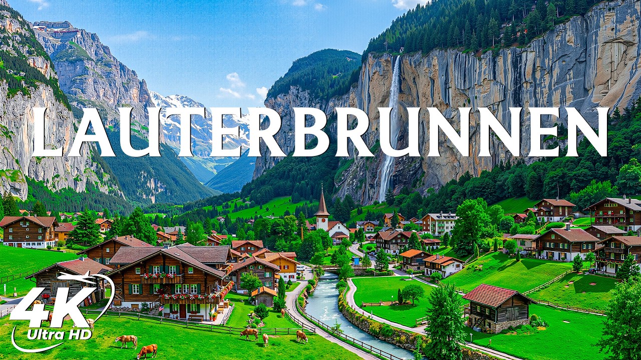 Lauterbrunnen Valley 4K 🇨🇭 | Swiss Waterfalls & Fairytale Alpine Village