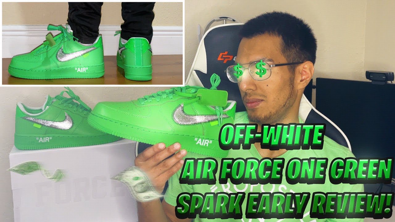 OFF-WHITE x AIR FORCE 1 &ldquo;GREEN SPARK&rdquo; 🟢 REVIEW + ON FEET!