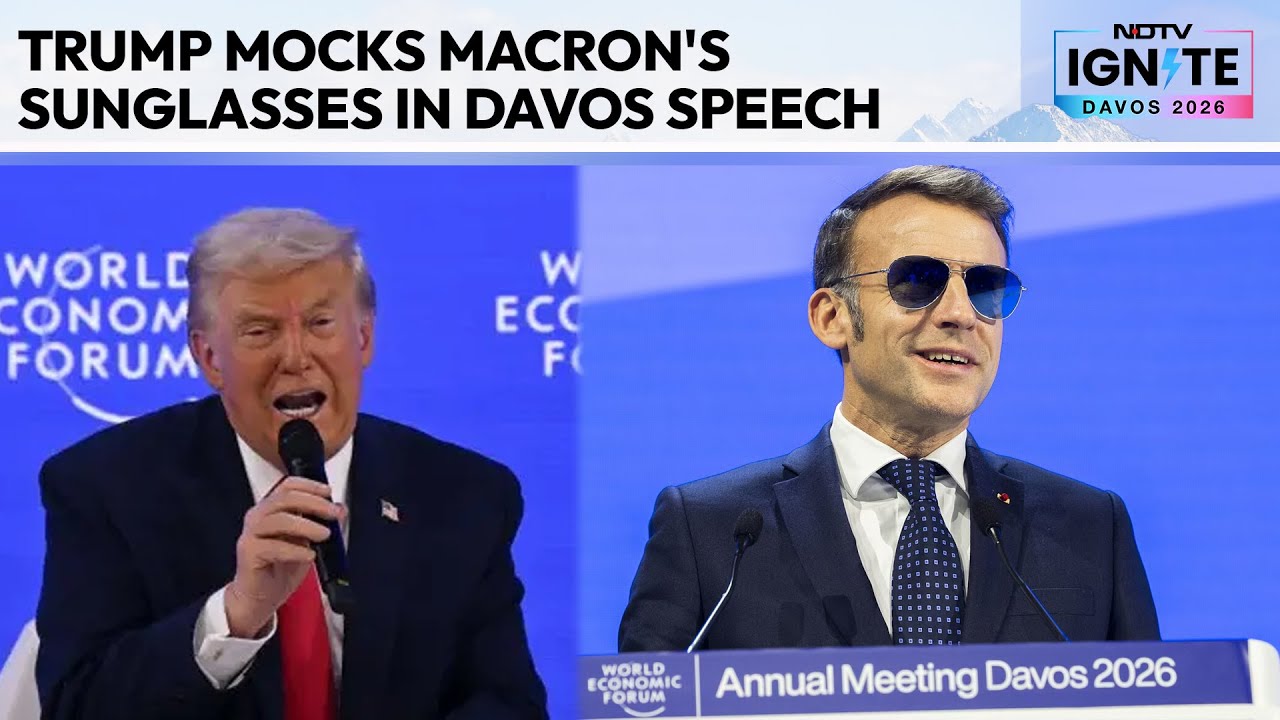 Trump Mocks Macron's Sunglasses In Davos Speech: 
