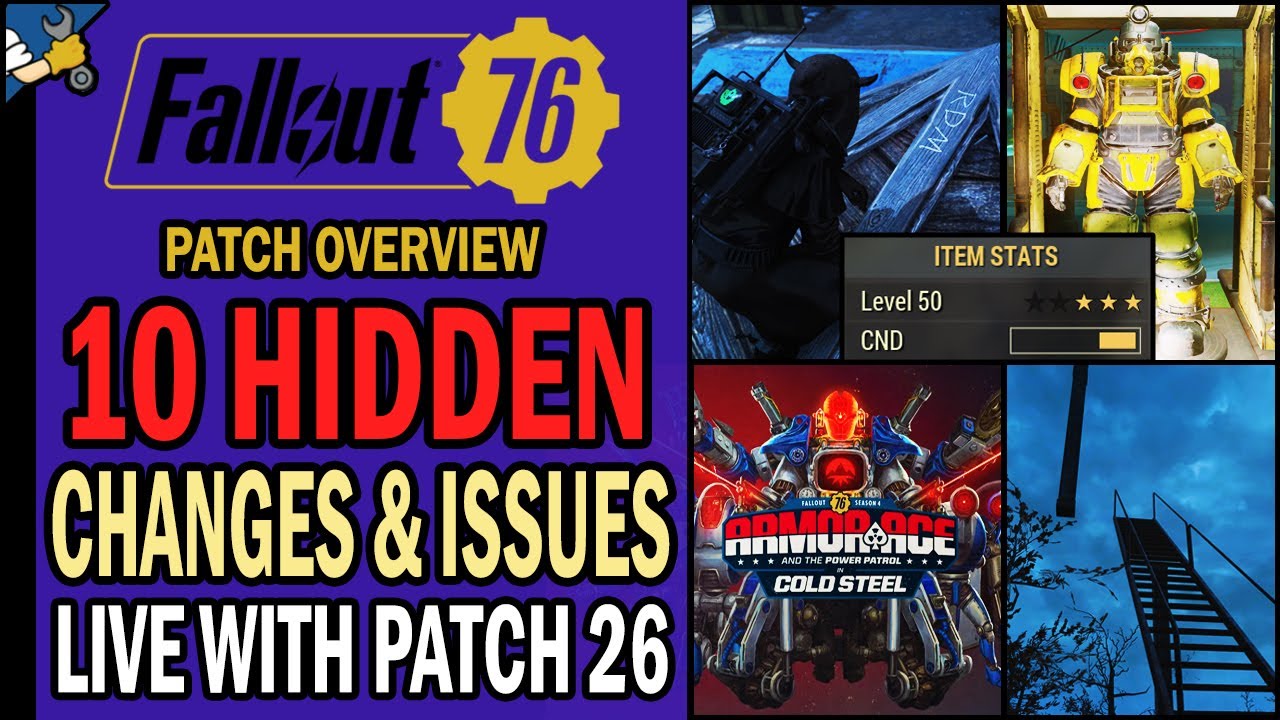 Fallout 76 Update 26: 10 Hidden Things Live with Patch 26 - Broken Weapons, S4 Changes, RDM & More