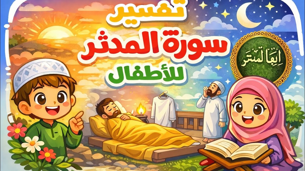 تفسير سورة المدثر للأطفال بأسلوب ممتع وقصة بسيطة تعلم القيم والأخلاق 🌙📖  اكاديمية البدر 