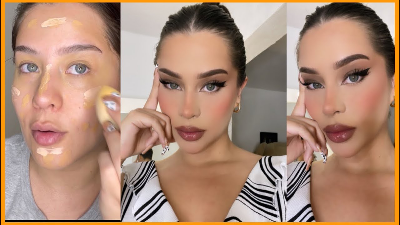 TRANSFORMACIÓN CON MAQUILLAJE, FOXY EYES Y PEINADO RÁPIDO Y FÁCIL 🤍✨