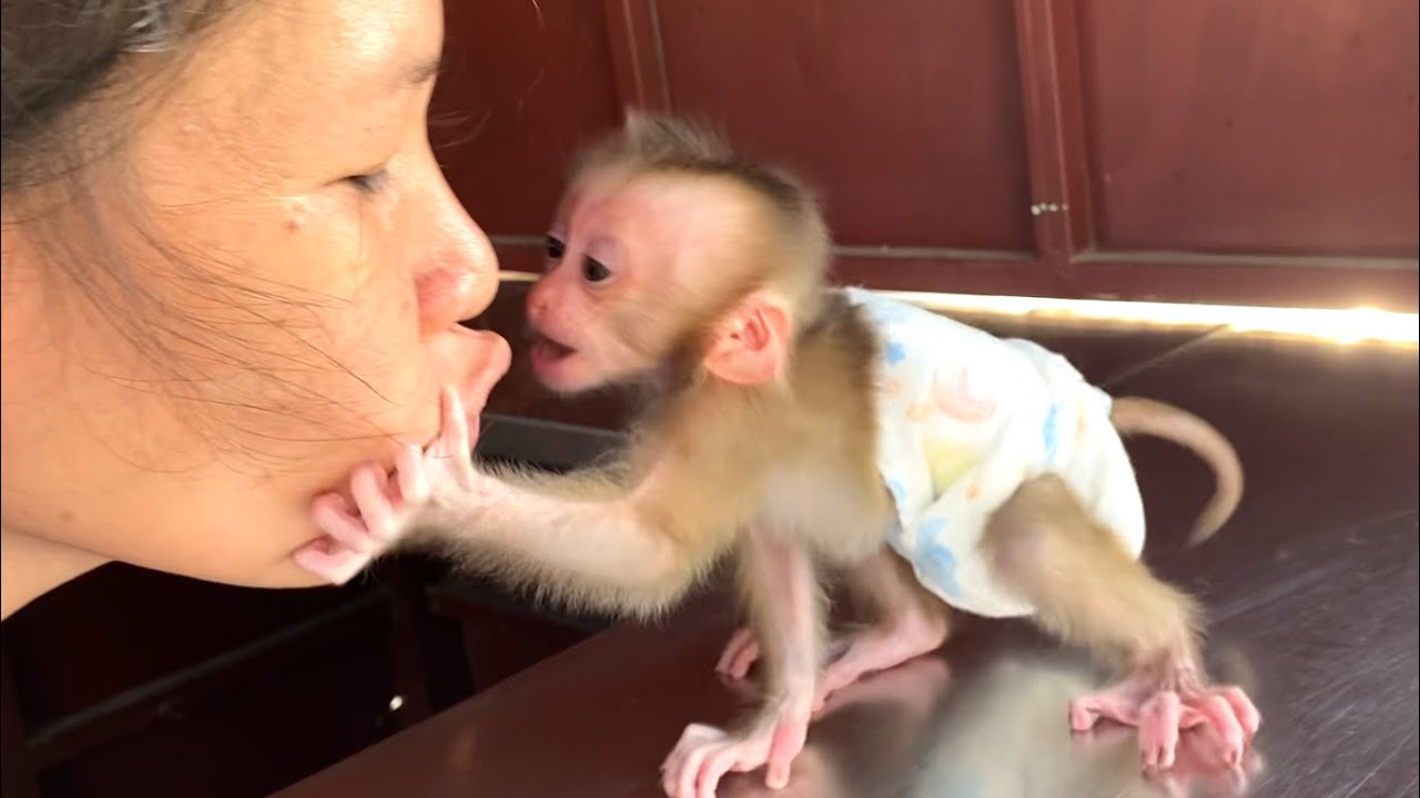 So Sweet!! Lovely  baby  LIORA is hugging and kissing her Mom while she makes funny faces