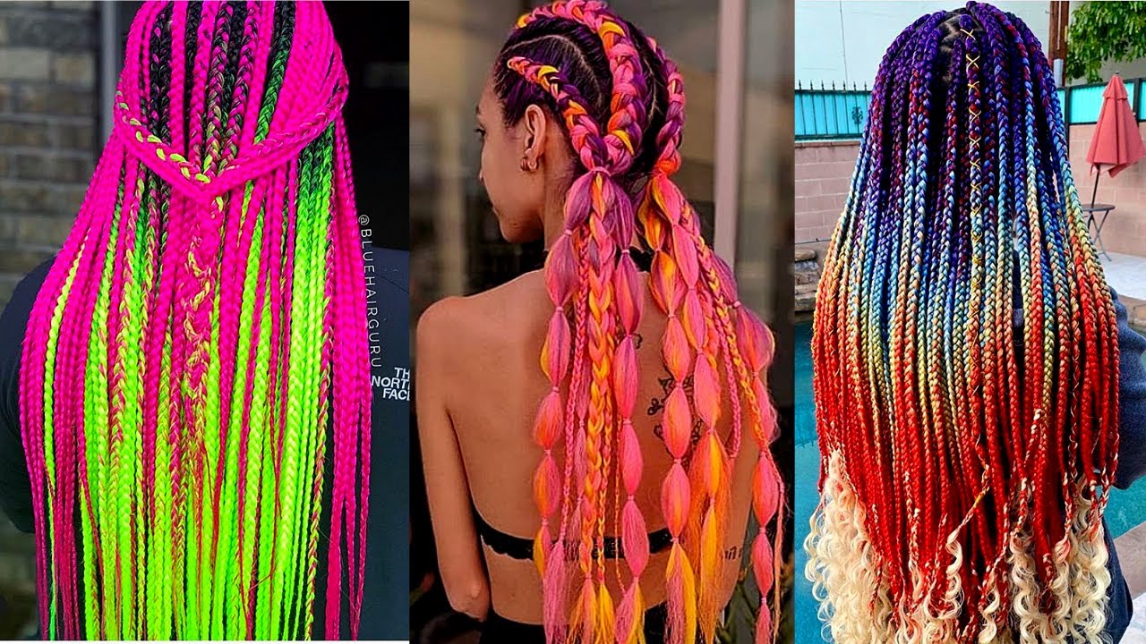 😍🌈 SLAYED BRAID STYLES COMPILATION 2021 💙🧡