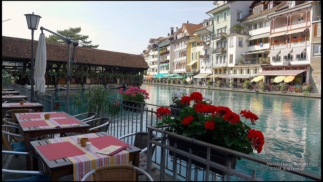 4K Thun Thunersee Berner Oberland SWITZERLAND アルプス山脈