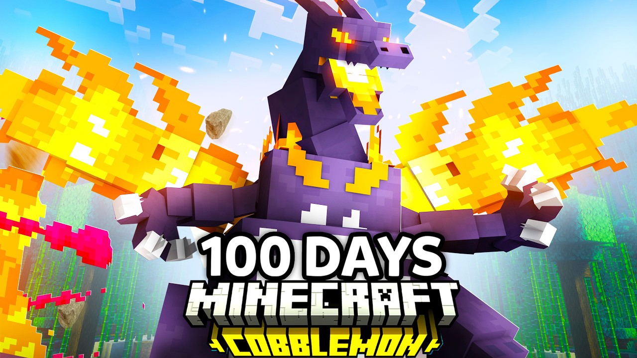 I Spent 100 Days as a SHINY DYNAMAX TRAINER in Pokémon Minecraft Vs my Rival! (Duos Cobblemon)