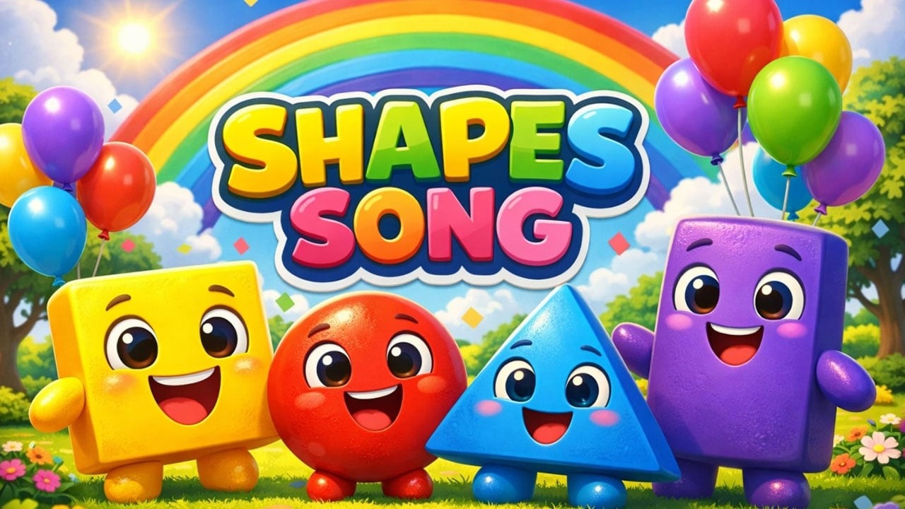 The Shapes Song | Nursery Rhymes | Learn Shapes with Fun Song | Kids Educational Rhyme