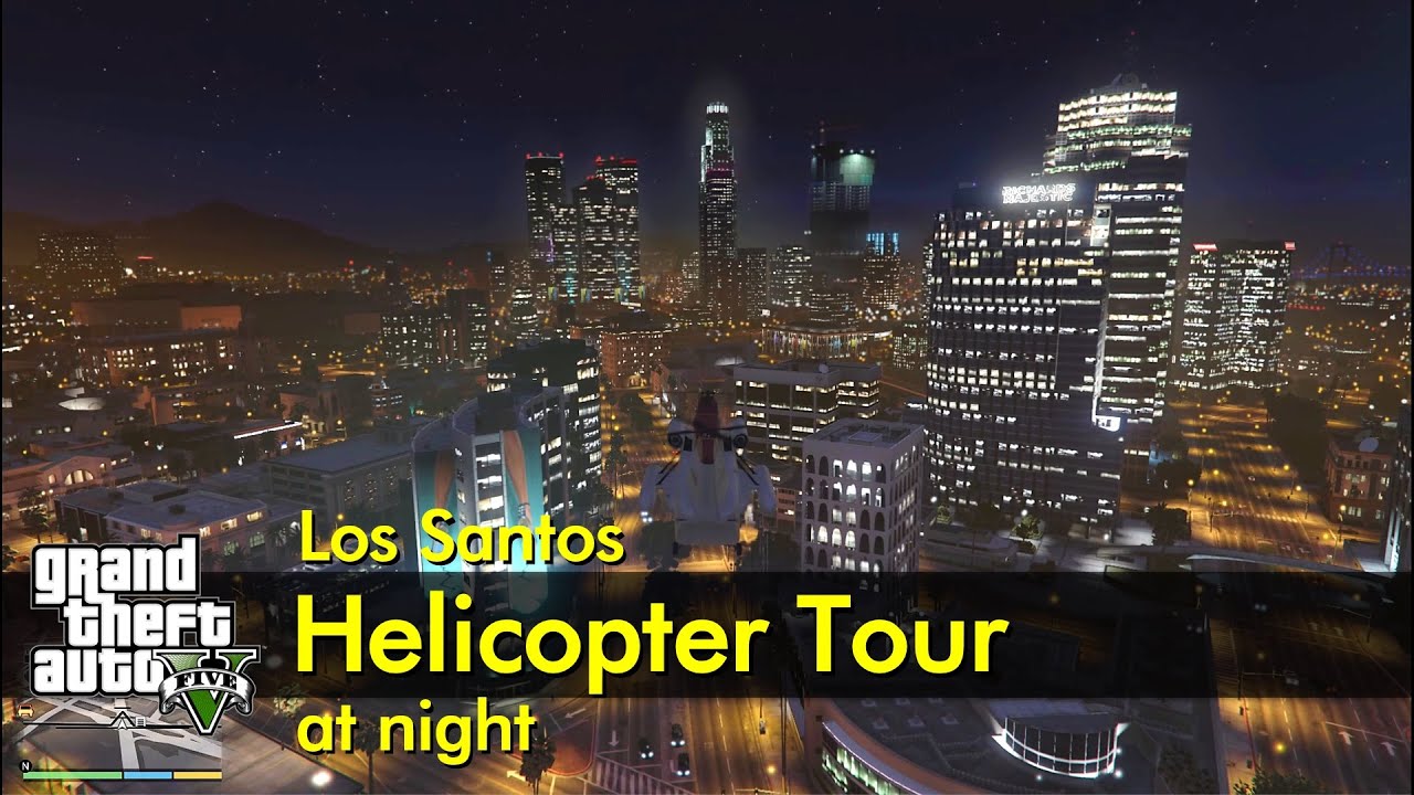 Los Santos helicopter tour (night) | The GTA V Tourist