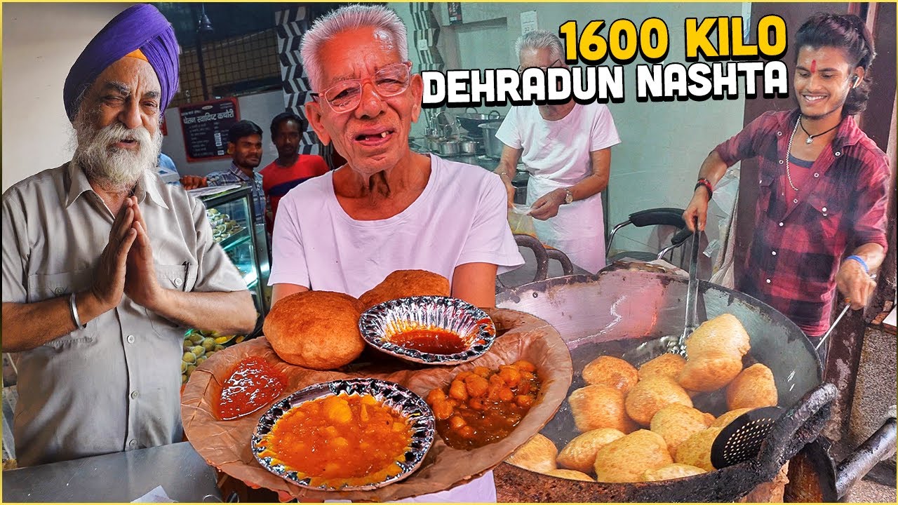 35/- Dehradun's CRAZY Indian Street Food 😍 Chetan Poori Wale, Kakar Bun Maska & Farsan, 15+ Sweets