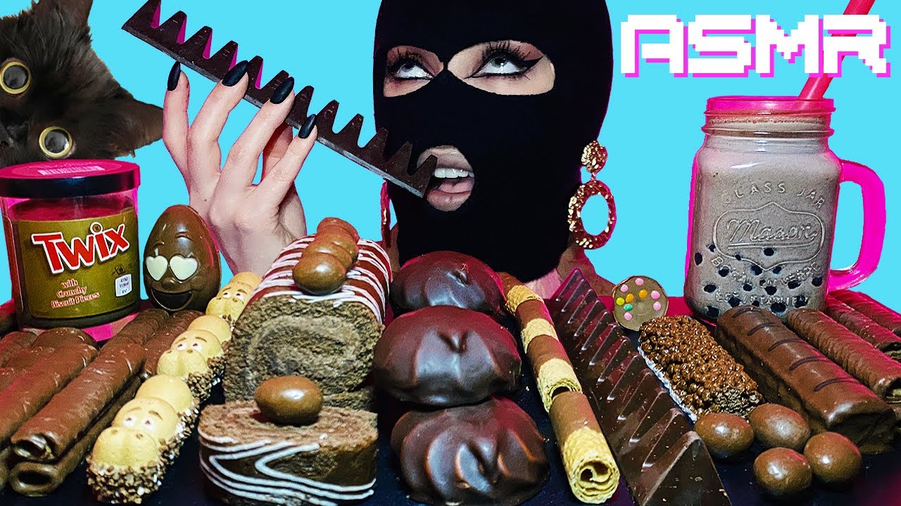 ASMR супер вкусные десерты из темного шоколада Мукбанг | Фру Фру АСМР