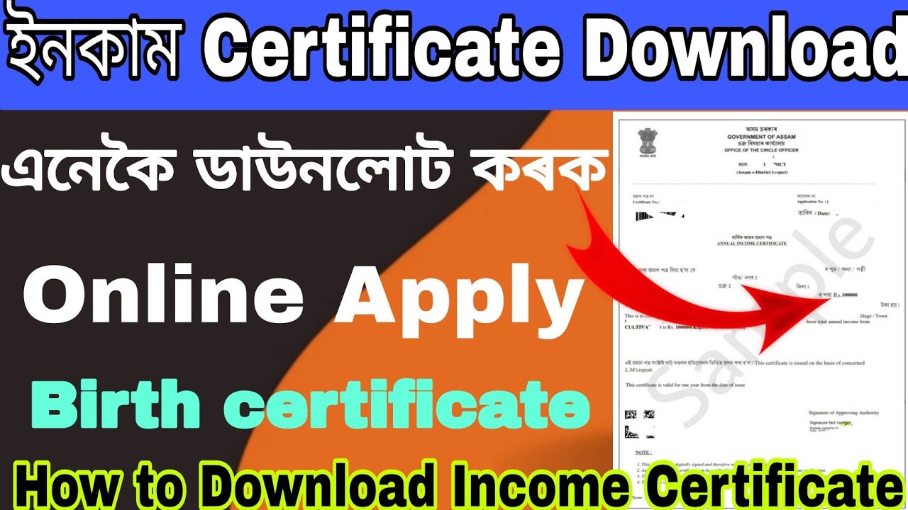 ইনকাম Certificate Online Download | How to download income certificate | E district assam |