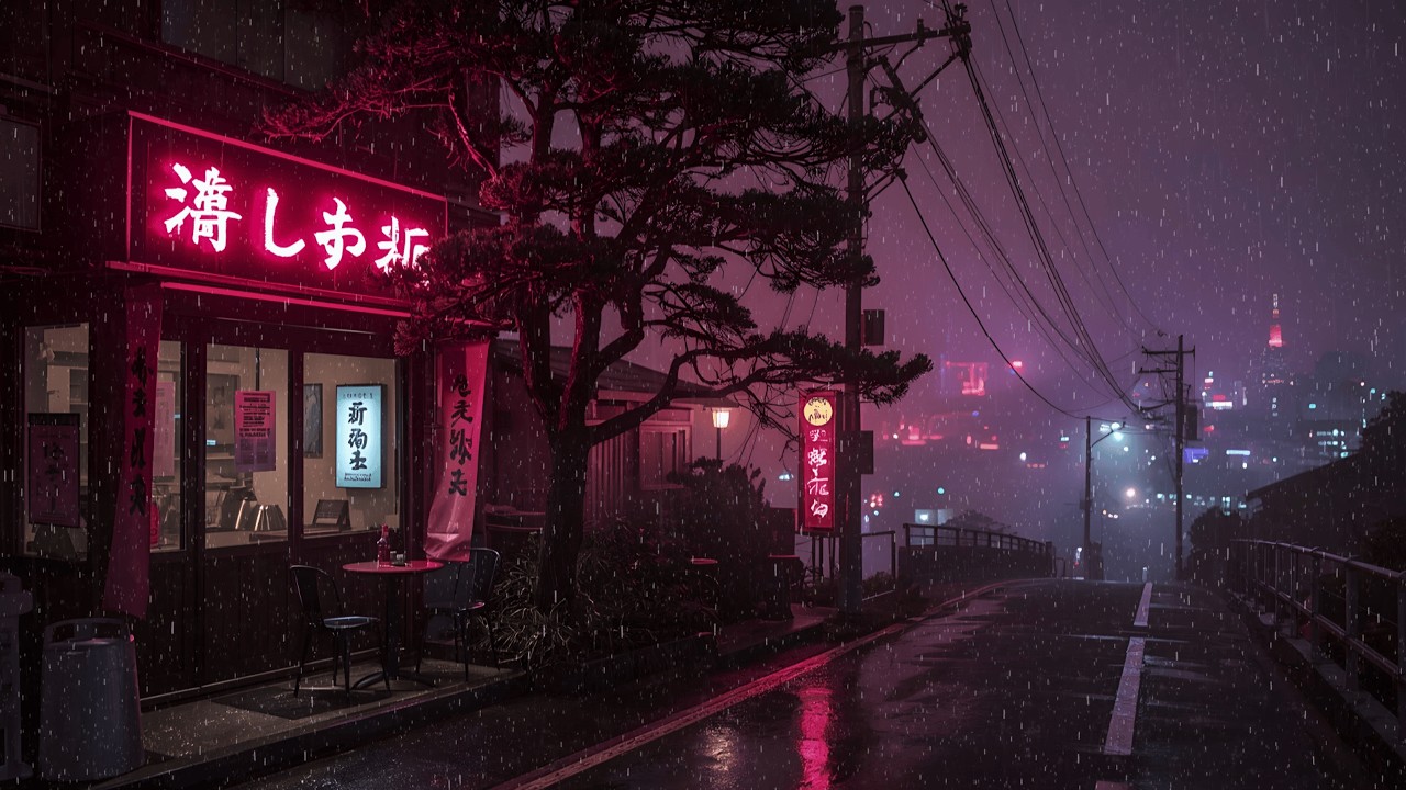 Dark Rain Lofi Ambience ☔ Night Rain Sounds for Sleeping and Relaxing