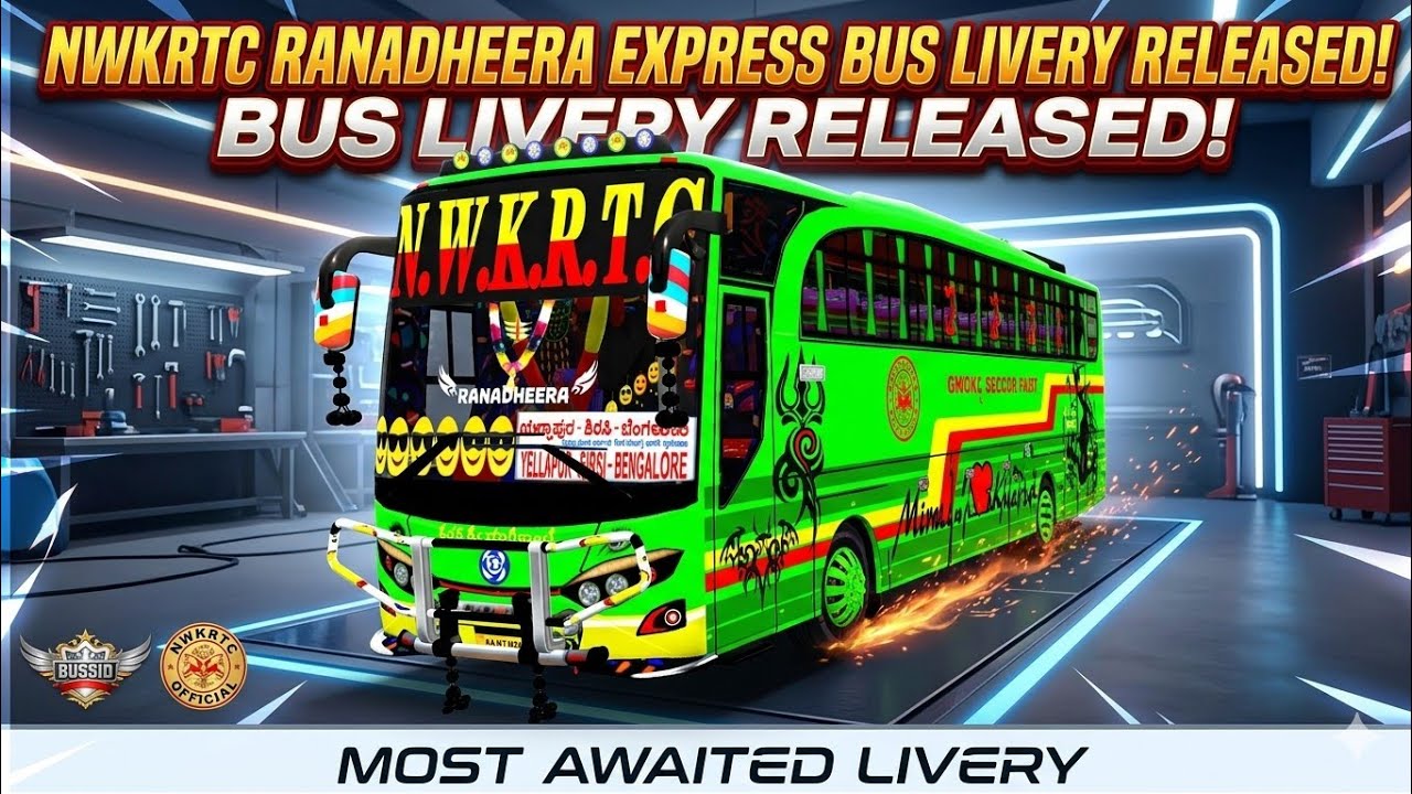 NEW NWKRTC RANADHEERA EXPRESS BUS LIVERY FULLY MODIFIED AND FULL HD DETAILED LIVERY RELEASED JETBUS