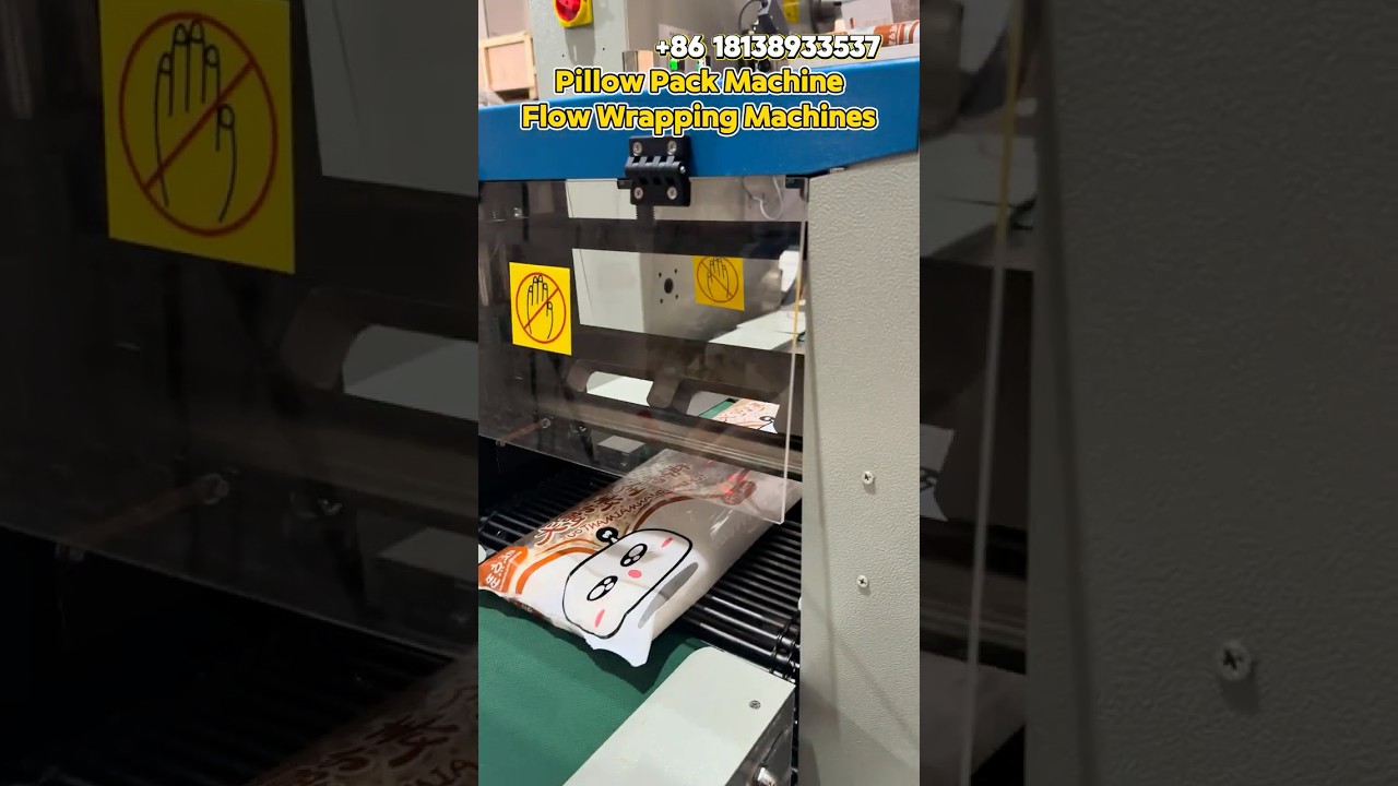 Horizontal pillow pack machine for steamed buns,automatic flow wrapping with tight sealing. #machine