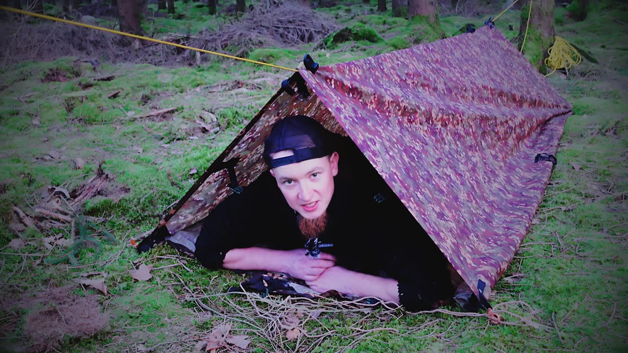 10 Tarp Shelter Aufbauvarianten in 10 min - mit Ridgeline (3x3m)
