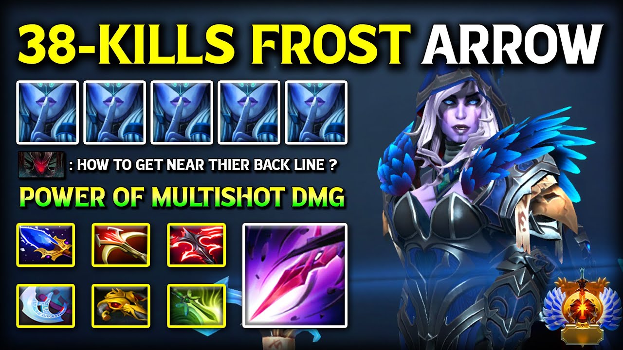 EPIC 38-KILLS FROST ARROW QUEEN Drow Ranger | Daedalus + Stygian LVL2 DESO | Insane Multishot Damage