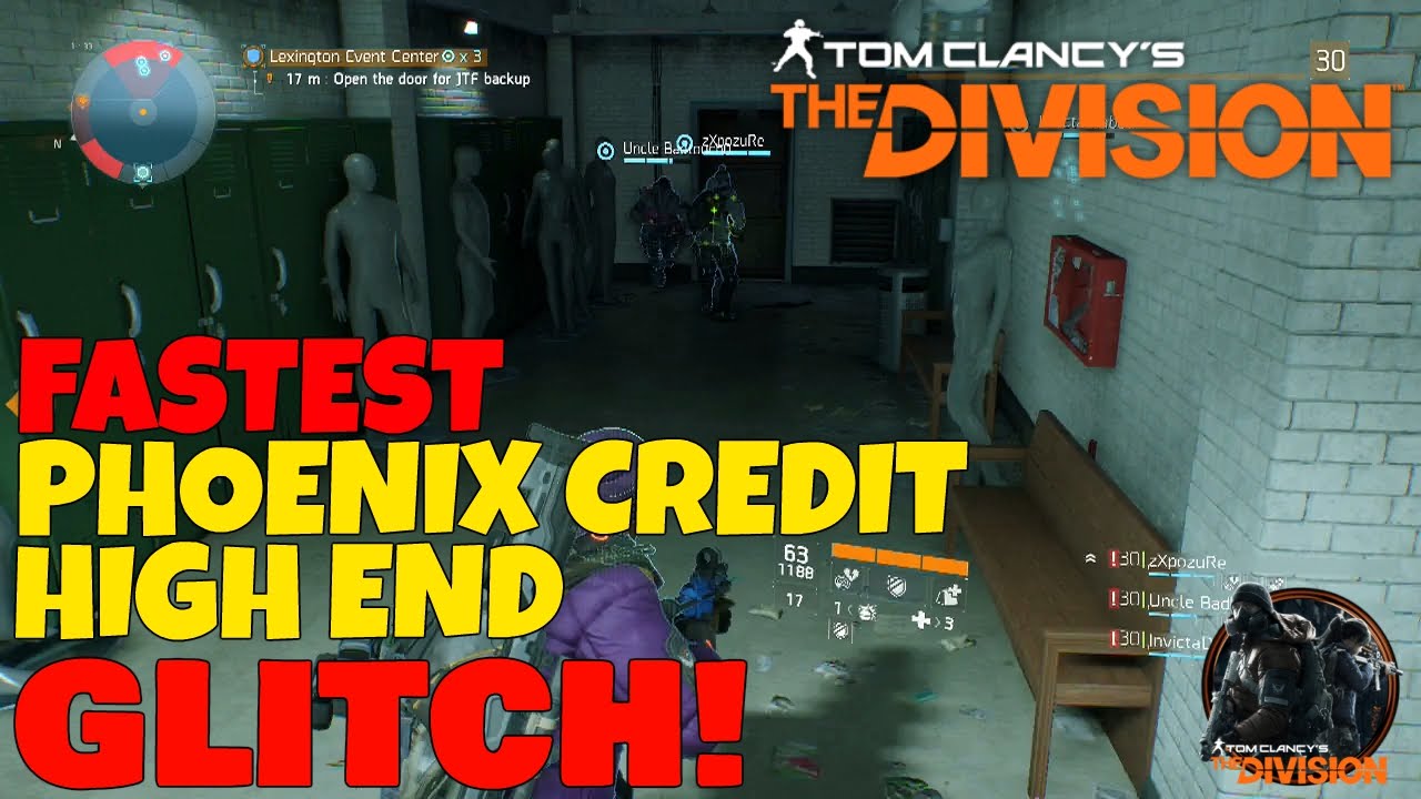 The Division: FASTEST PHOENIX CREDIT & HIGH END FARM GLITCH! (CHALLENGE MODE Lexington Event Centre)