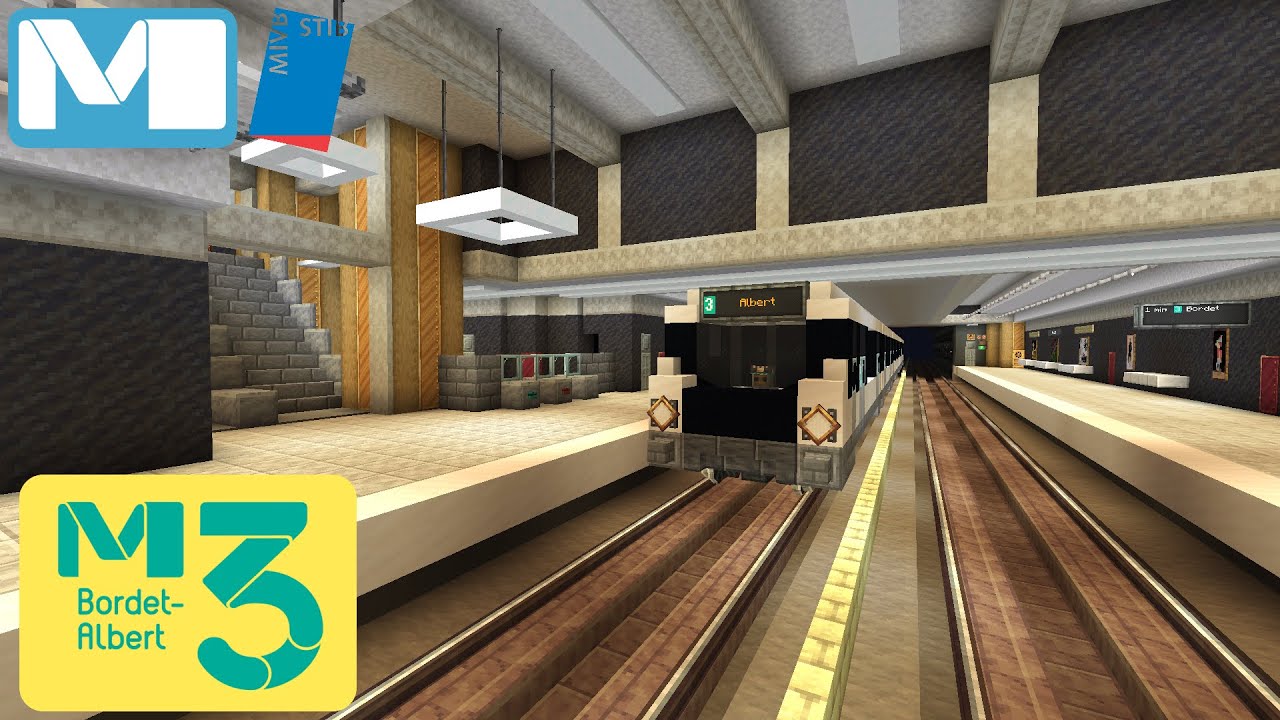 Visite de la ligne 3 du métro de Bruxelles (Bordet – Gare du Nord) dans Minecraft