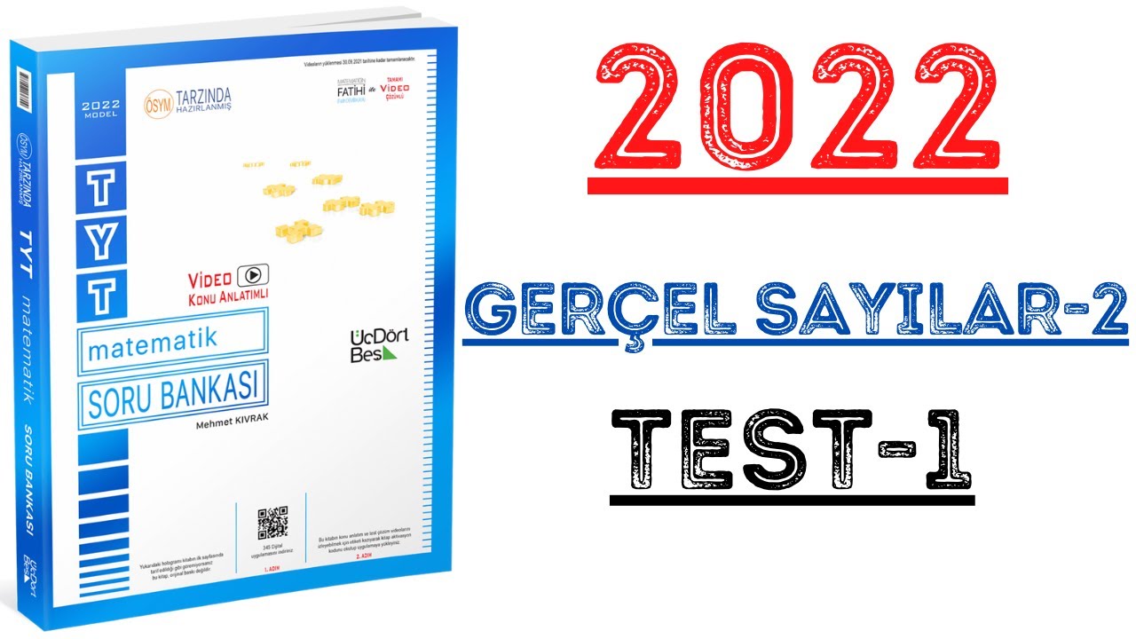 (2022) 345 TYT MATEMATİK | GER&Ccedil;EL SAYILAR-2 TEST-1 | #yks2022 #tyt2022 #2022tayfa #345