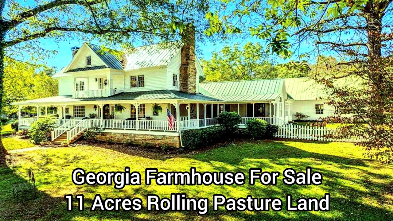 Georgia Farmhouse For Sale | 11 acres Rolling Pasture Land | Guest House | Georgia Pasture Land