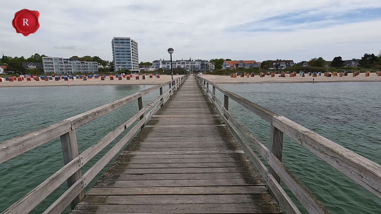 Ostsee, Pelzerhaken. Mai 2023. Sandstrand, Seebrücke. Tipps. GoPro 10 / 4K. Germany. Baltic Sea.