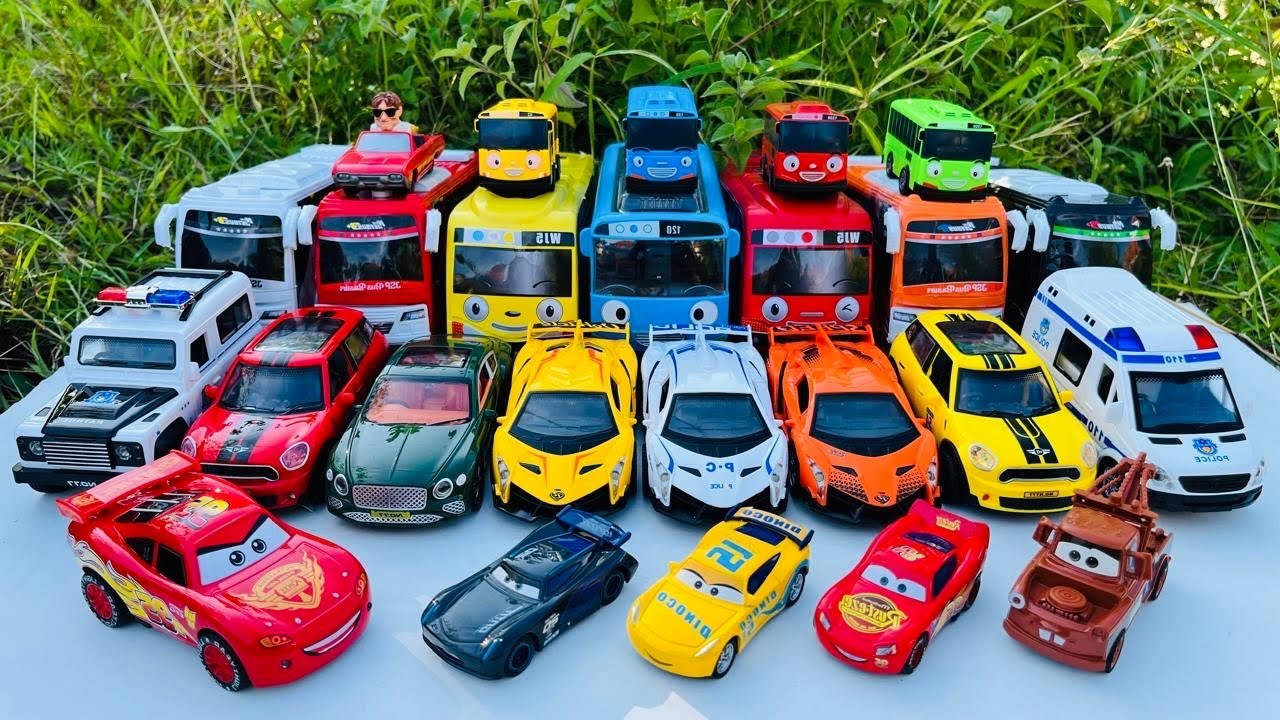 Mobil Mobilan Bus Tayo, Mobil Polisi, Ambulance, Mcqueen, Mobil Balap, Lamborghini, Bus Basuri #5678