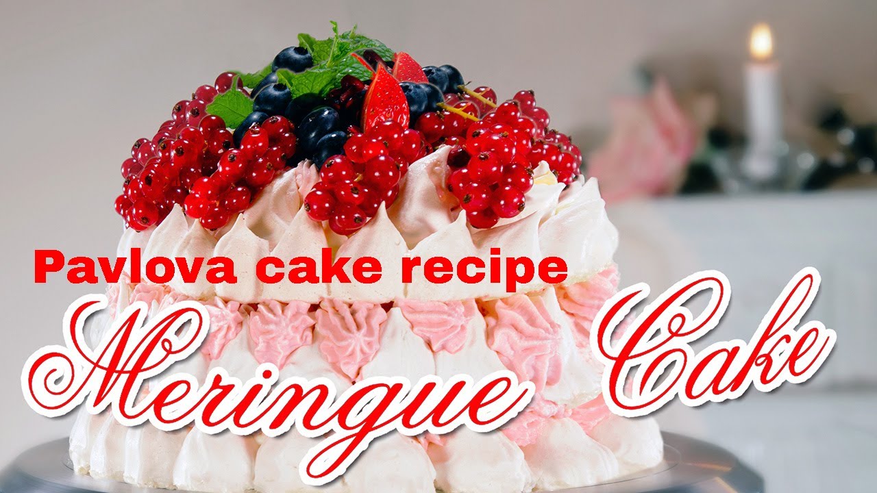 3 layers Fruit Meringue Cake recipe | Pavlova cake recipe easy