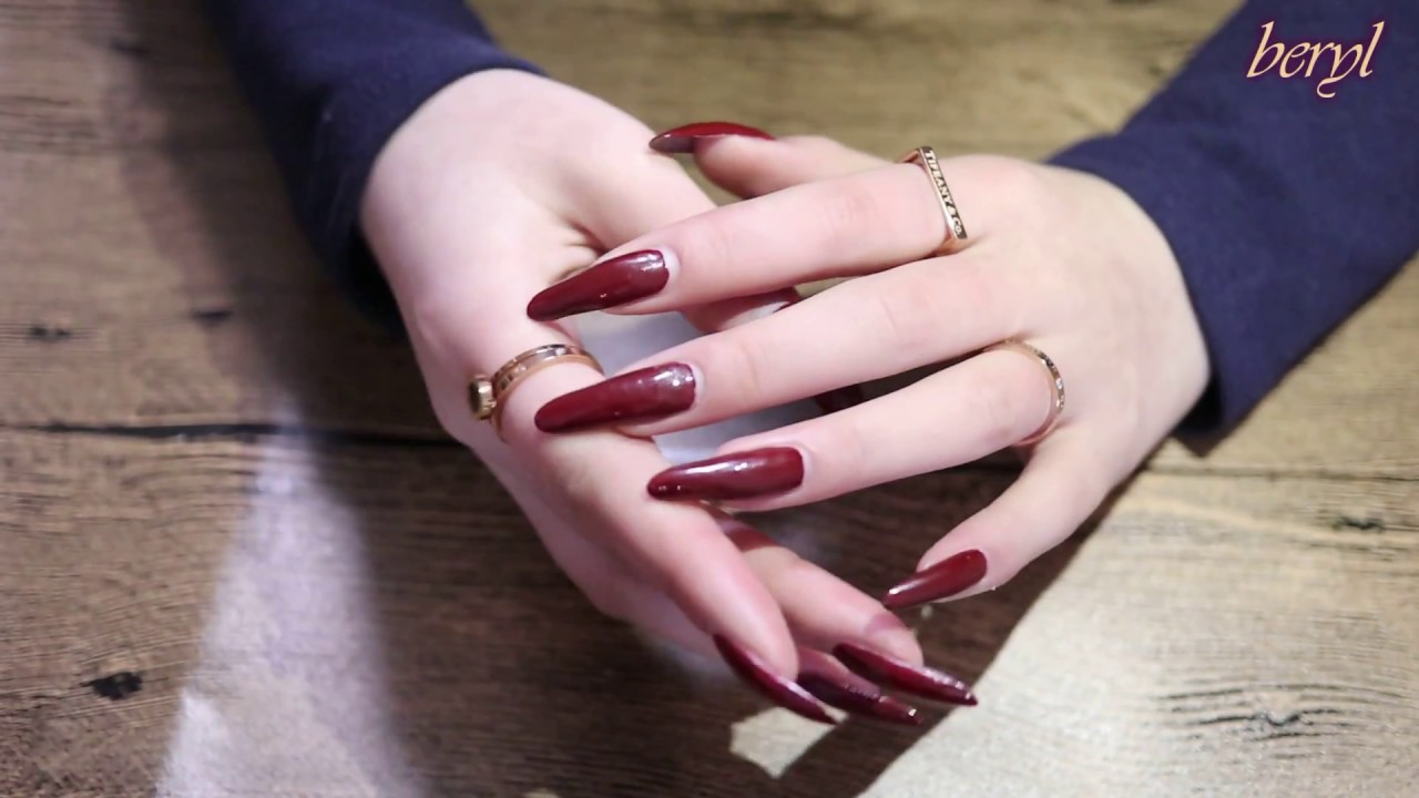 ASMR 🎧 , Show My RED  Long Nails. ❤️Sleeping ☾Relaxing,Tapping with my natural nails.