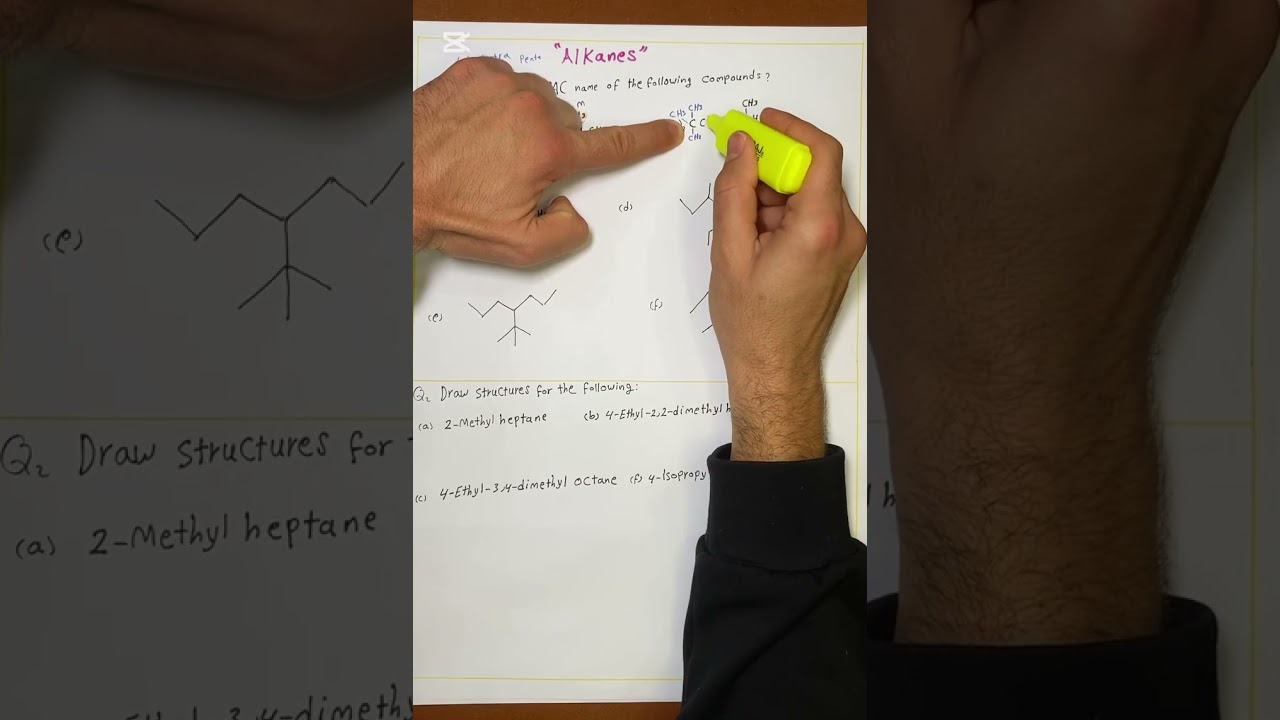   الكيمياء العضوية @تسمية الألكانات alkanes' nomenclature