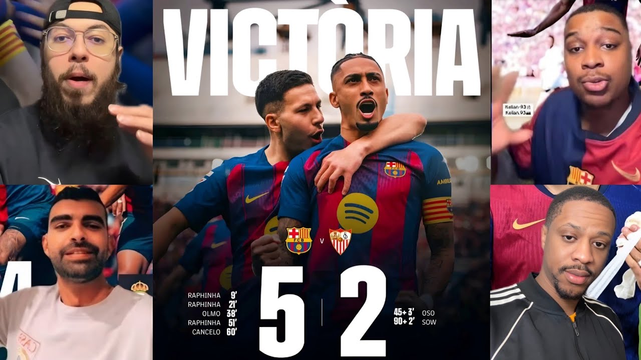 🚨🔥LES RÉACTIONS : VICTOIRE DU BARÇA 5-2 SÉVILLE | RAPHICOJOJO EST DE RETOUR 😱 TRIPLÉ! 💙❤️