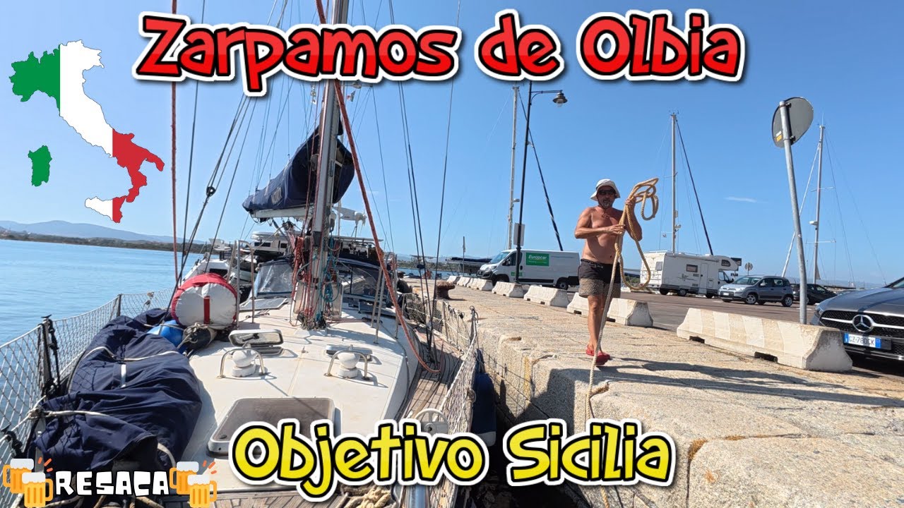Salida del puerto de Olbia: viento bueno, calor asqueroso y fondeo complicado ⚓️