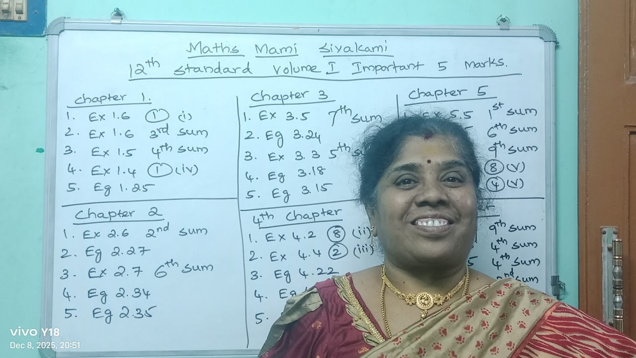 12th standard maths volume 1 important 5 marks 
