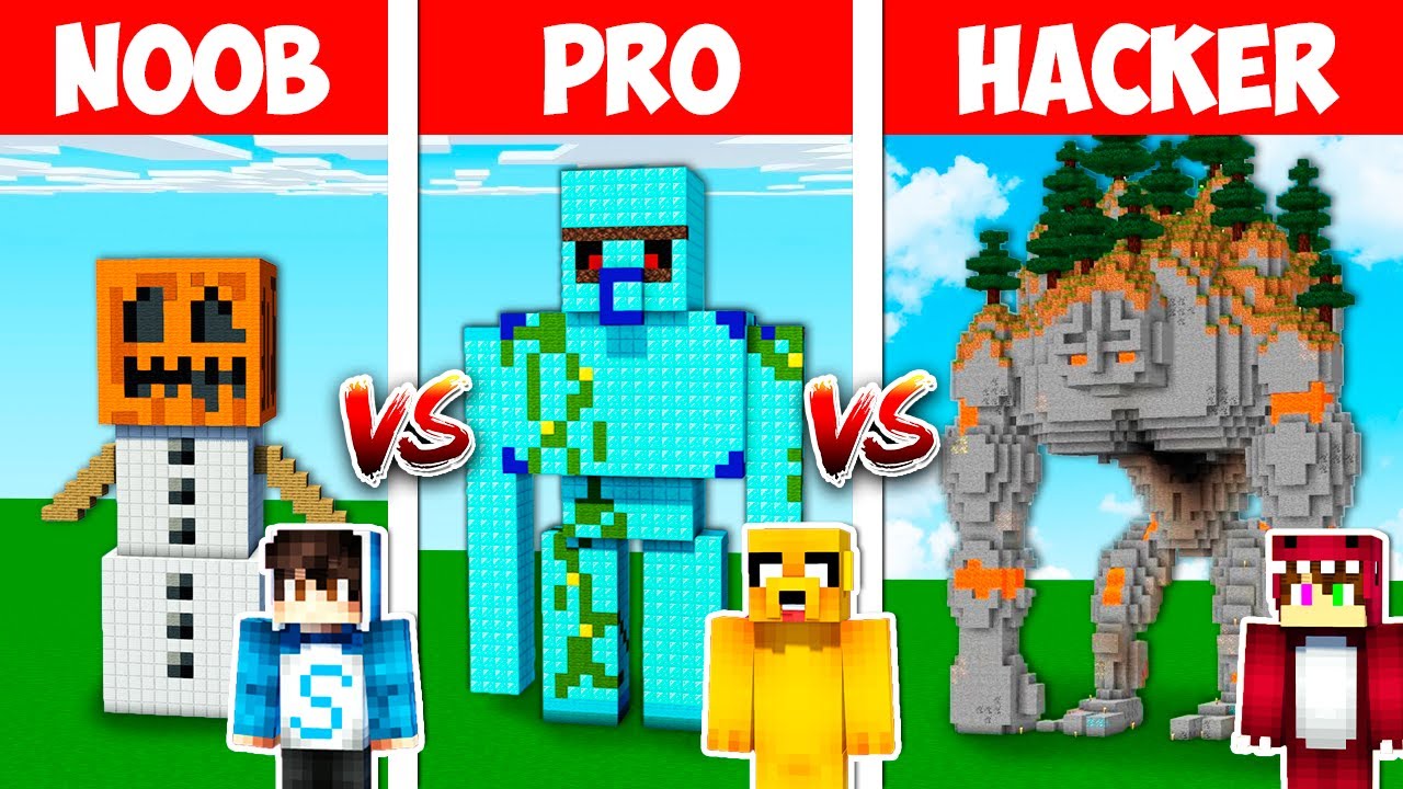 &iexcl;PASAMOS de GOLEM NOOB a GOLEM PRO! 😱🤖 COMO PROTEGER a tus ALDEANOS en  MINECRAFT