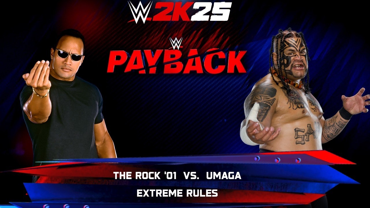 Full Match - The Rock '01 vs Umaga: Extreme Rules Match at Payback | WWE 2k25 