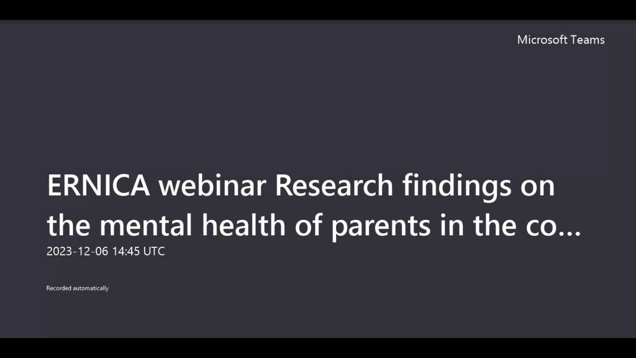ERNICA Research Collaboration - mental health of parents in the context of EA/TEF